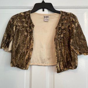 Gold sequins and beaded vintage-style jacket